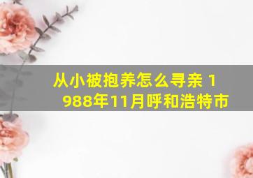 从小被抱养怎么寻亲 1988年11月呼和浩特市